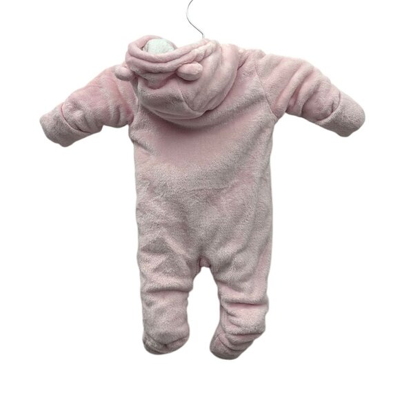 Wonder Nation Pink Frost Fleece Teddy Bear Infant Baby Winter Onesie 3-6 Months - Picture 2 of 4